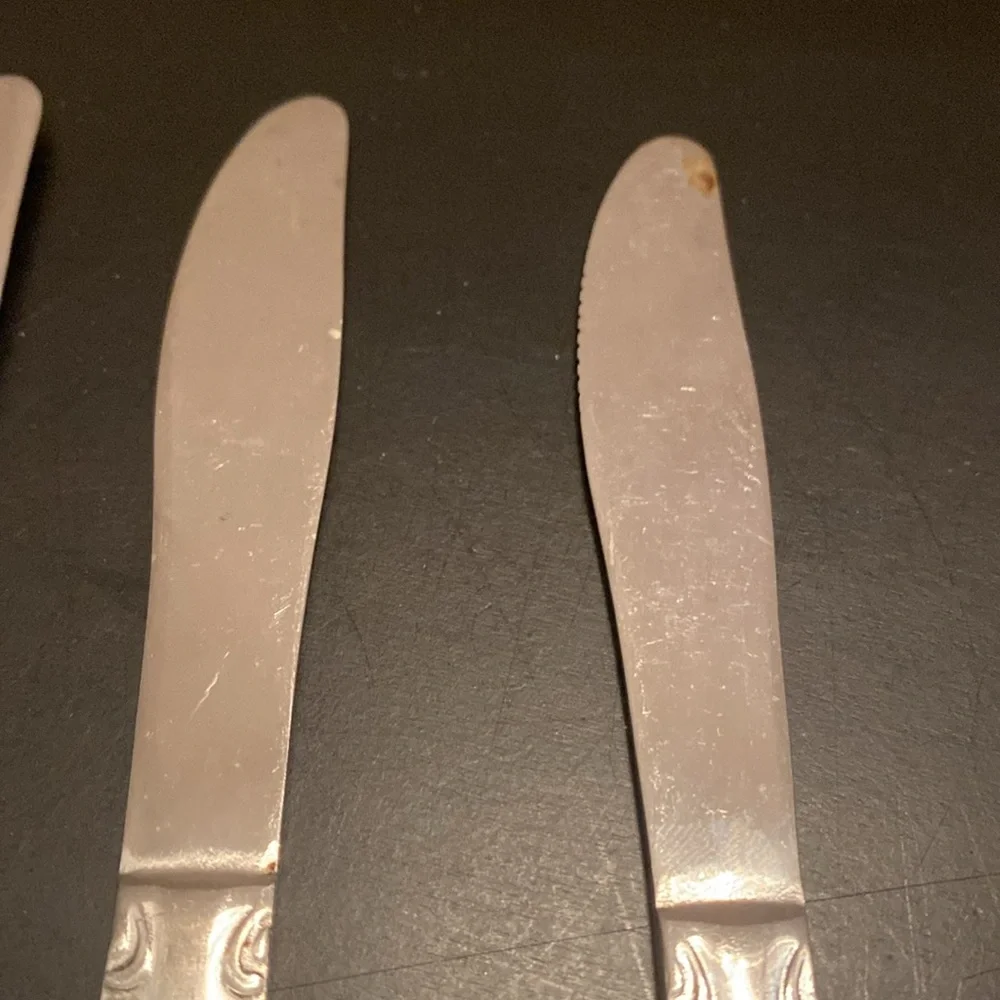 VTG 4 pieces flatware stainless steel butter knives replacement